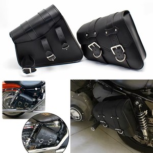 Sacoche latérale en cuir PU noir pour <span class=keywords><strong>moto</strong></span> Honda Suzuki Harley Sportster <span class=keywords><strong>XL</strong></span> 883 XL1200, sacoche à outils gauche et droite - Product Image 1