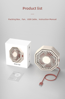 Ventilateur de bureau portable ultra-silencieux à rotation 360°, moteur USB sans balais, 3 vitesses, 5W, mini, en plastique léger, pour usage extérieur