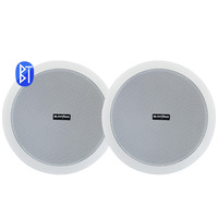 Haut-parleur de plafond actif Bluetooth 2 canaux BT52 de 6,5 pouces pour système audio domestique intelligent, haut-parleur de plafond 25W pour sonorisation publique