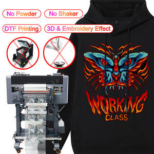 Nueva tecnología Xp600 I1600 I3200 máquina de impresión de efecto de bordado <span class=keywords><strong>3D</strong></span> sin polvo 30cm A3 rollo <span class=keywords><strong>Uv</strong></span> DTF impresora para tela textil - Product Image 2