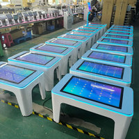 Meja Kopi Pintar Layar LCD 4K Anti Air dengan Permainan Interaktif Multi Sentuh 43 Inci untuk Restoran