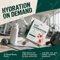 Stick d'hydratation pour le système digestif, prébiotique, fibres + électrolytes en poudre, saveur fraise et hibiscus, soutien à la santé intestinale, 15 sticks