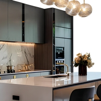 Ensemble de meubles de salon minimalistes en pierre, avec îlot autoportant, meubles de rangement modernes, vente en gros