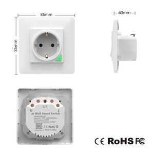 Cubierta de plástico 16A Tuya WIFI Smart Power Plug Toma de corriente estándar de la UE con monitor de alimentación para Google Alexa Alice - Product Image 5