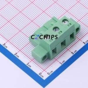 DB2EKM-7.62-3P-GN-S Plug-in Terminal Block P=7.62mm Connector Male Plug Screw Fixing 1x3P 7.62mm - Product Image 1