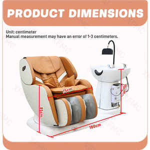 เก้าอี้นวดเท้าไฟฟ้าแบบหมุนได้ เก้าอี้เอนนอนพักผ่อน เก้าอี้สระผมแบบปรับได้พร้อมอ่างล้างผม - Product Image 4