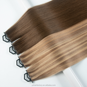 Extensions de cheveux Yuanzhen, nouveau design, cheveux russes Genius Weft, bruts, non traités, 100% cuticules alignées, cheveux humains - Product Image 3