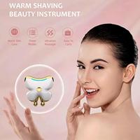 Masseur facial papillon chauffant, appareil de raclage avec sonde métallique, Gua Sha pour le visage et le cou, masseur de beauté pour le cou