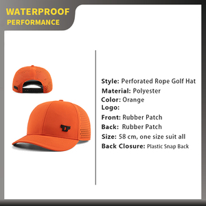 <strong>Waterproof</strong> <strong>Hat</strong> Custom Logo Men 6 Panel Trucker Baseball Snapback Cap Perforated Laser Cut Hole Running Sports Golf <strong>Hat</strong> - Product Image 2