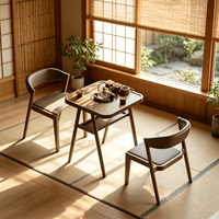 Ensemble de table à thé en bois moderne, design minimaliste, durable, respectueux de l'environnement, pour le salon, utilisation domestique