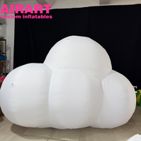 Nuages gonflables décoratifs suspendus, boules de nuages gonflables LED pour l'affichage