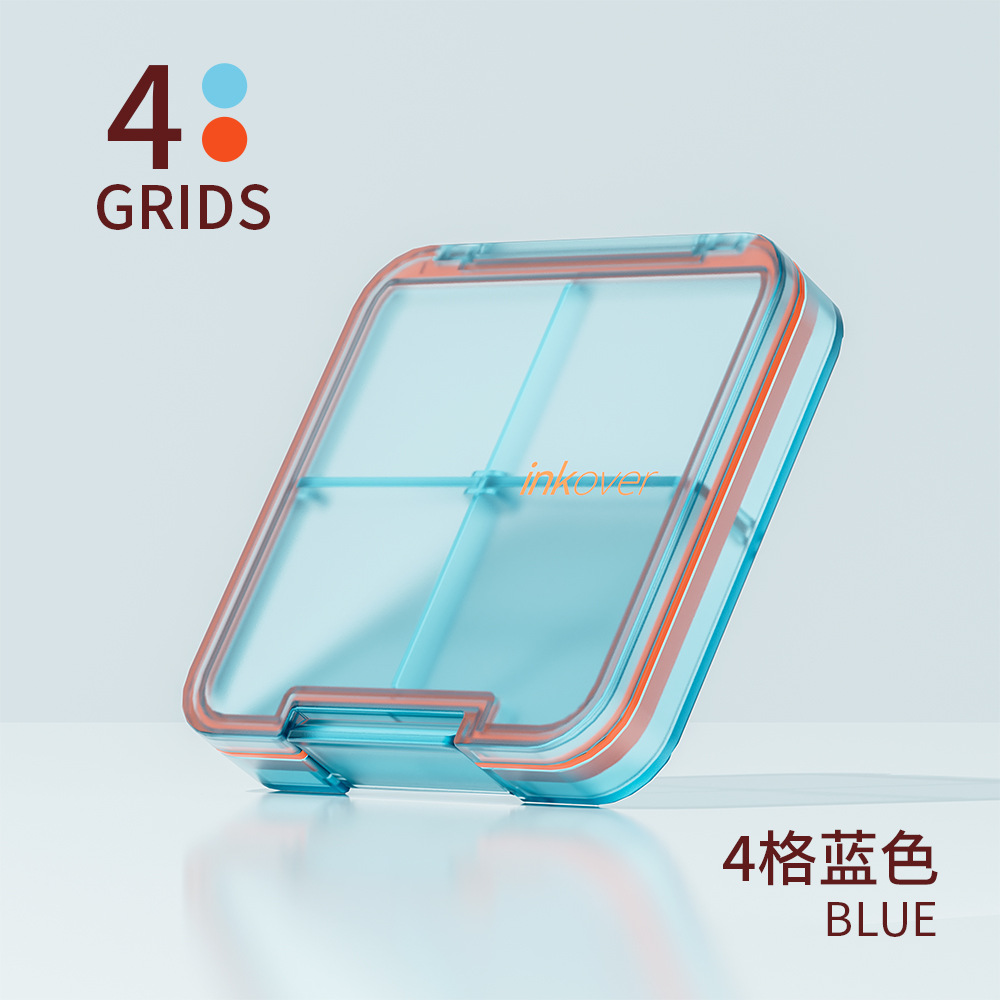 Four-compartment pillbox-blue