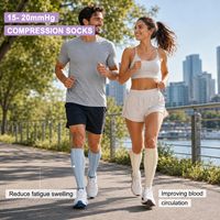 Bas de compression graduée OEM 15-20 mmHg de haute qualité pour le soutien de la circulation, respirants, pour le sport et la maternité