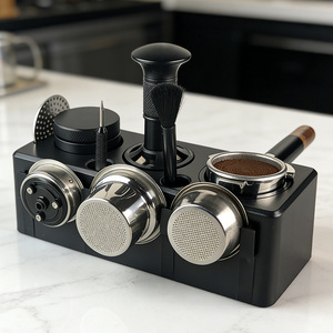 Caja de almacenamiento para tamper de café con accesorios para máquina de espresso, material ABS negro, base universal para equipo de café - Product Image 2