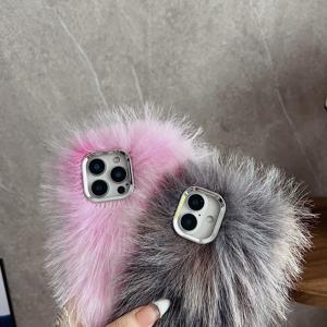 Funda de teléfono esponjosa de piel de felpa cálida para invierno, funda de tacto suave <span class=keywords><strong>peluda</strong></span> para iPhone 11 12 13 14 15 16 17 Pro Max - Product Image 4