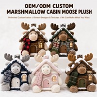 Porte-clés en peluche personnalisé OEM ODM, mascotte renne de cabane en guimauve, jouet promotionnel CPC de Noël, cadeau de saison des fêtes