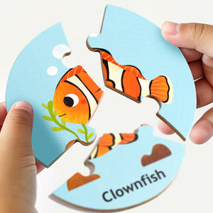 Nouveaux produits de dropshipping 2026 : Jouet puzzle en bois circulaire éducatif pour enfants, 36 pièces, pour le développement cognitif - Forêt et Marine - Product Image 5