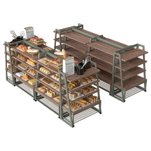 Étagères de supermarché Highbright Présentoir en bois et métal de grande capacité pour un placement mural fiable dans les boulangeries - Product Image 6
