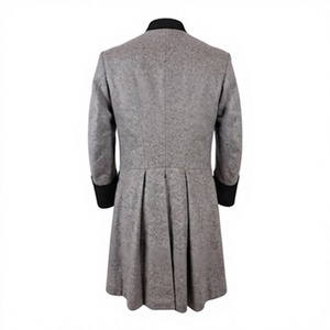 Manteau réversible en laine gris pour homme, coupe-vent, imperméable, boutonné, style historique, pour l'extérieur - Product Image 4