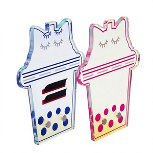 ขายส่งขนตาปลอมอะคริลิคสีชมพูแบบ OEM ยี่ห้อส่วนตัว พร้อมถาดใส่ขนตาแบบโฮโลแกรมรูปผีเสื้อ - Product Image 3