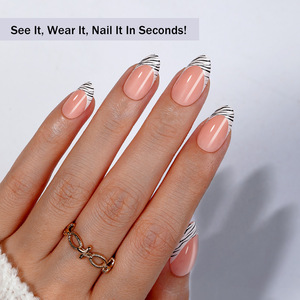 Oferta Especial: 32 <span class=keywords><strong>Uñas</strong></span> Postizas de Gel ABS con Diseño de Leopardo, Forma Almendrada Corta, Alta Calidad, Cobertura Total, con Pegamento, Personalizables - Product Image 2