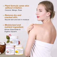 Beurre corporel de haute qualité OEM ODM, non gras, à la rose, à la noix de coco, à la mangue, au beurre de karité, lotion aux ingrédients à base de plantes, beurre corporel