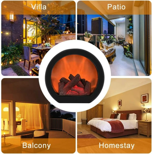 Luz LED Chimenea redonda Linterna Lámpara de llama Interior Dedoor para vacaciones de Navidad - Product Image 4