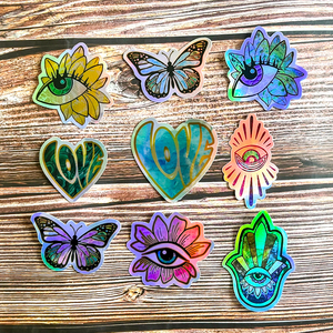 Tùy chỉnh không thấm nước Holographic chết cắt dán với thiết kế của khách hàng in tùy chỉnh hiệu ứng cầu vồng vinyl dán - Product Image 4