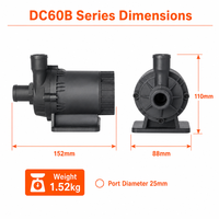 Pompe à eau CC sans balais ZKSJ DC60B 24V 3800L/H ultra silencieuse pour circulation d'aquarium et système solaire ODM OEM