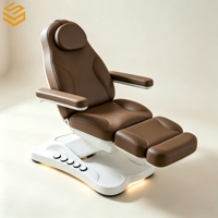 Lit de massage électrique portable large avec base LED, 3 moteurs, professionnel pour SPA, salon, hôtel, maison, massage des pieds