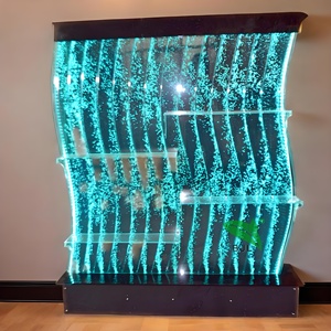 <span class=keywords><strong>Meuble</strong></span> bar lumineux moderne en forme de S Armoire bar mobile à LED Présentoir à <span class=keywords><strong>vin</strong></span> avec mur à bulles d'eau et étagères - Product Image 1