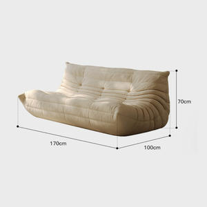 Chaise Tatami en velours blanc, style nordique, canapé confortable, minimaliste, salon, canapé Tatami, canapé relaxant, canapé de sol, vente chaude - Product Image 6