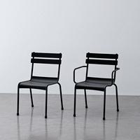 Ensemble table et chaises de restaurant extérieur de style minimaliste moderne pour salons de thé et cafés, chaises en fer forgé pour l'extérieur