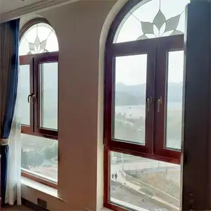 نوافذ مخصصة ذات شكل خاص مقوسة للبيع بناء جديد للصور نافذة ألومنيوم ذات شكل خاص
