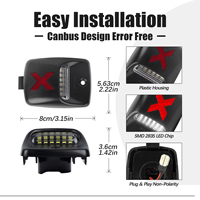 Éclairage de plaque d'immatriculation LED de style X pour Toyota Tacoma 2005-2015 Tundra 2000-2013, lentille rouge, 81270-0C021, 2 pièces