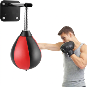 Best Quality Leather Heavy Punching <b>Bag</b> Professional <b>Boxing</b> <b>Speed</b> Ball Hanging Double End IRON POINT Adjustable Height - Product Image 1