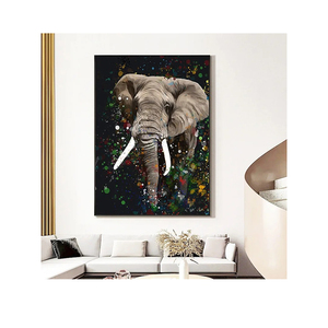 Vente en gros et livraison directe 100% peint à la main abstrait fait à la main <span class=keywords><strong>peinture</strong></span> à l'huile éléphant <span class=keywords><strong>Art</strong></span> mur toile <span class=keywords><strong>peinture</strong></span> - Product Image 3