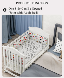 Cuna Multifuncional de Lujo de Alta Gama, Cama para Bebé, Mecedora, Sofá Cama, Cama Extensible con Almacenamiento, 3 Niveles Ajustables - Product Image 2