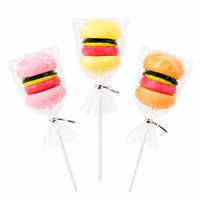 Caramelos de malvavisco al por mayor, novedosos, personalizados, con forma de hamburguesa y patatas fritas, halal, dulces, frutales, para fiestas, de fábrica.