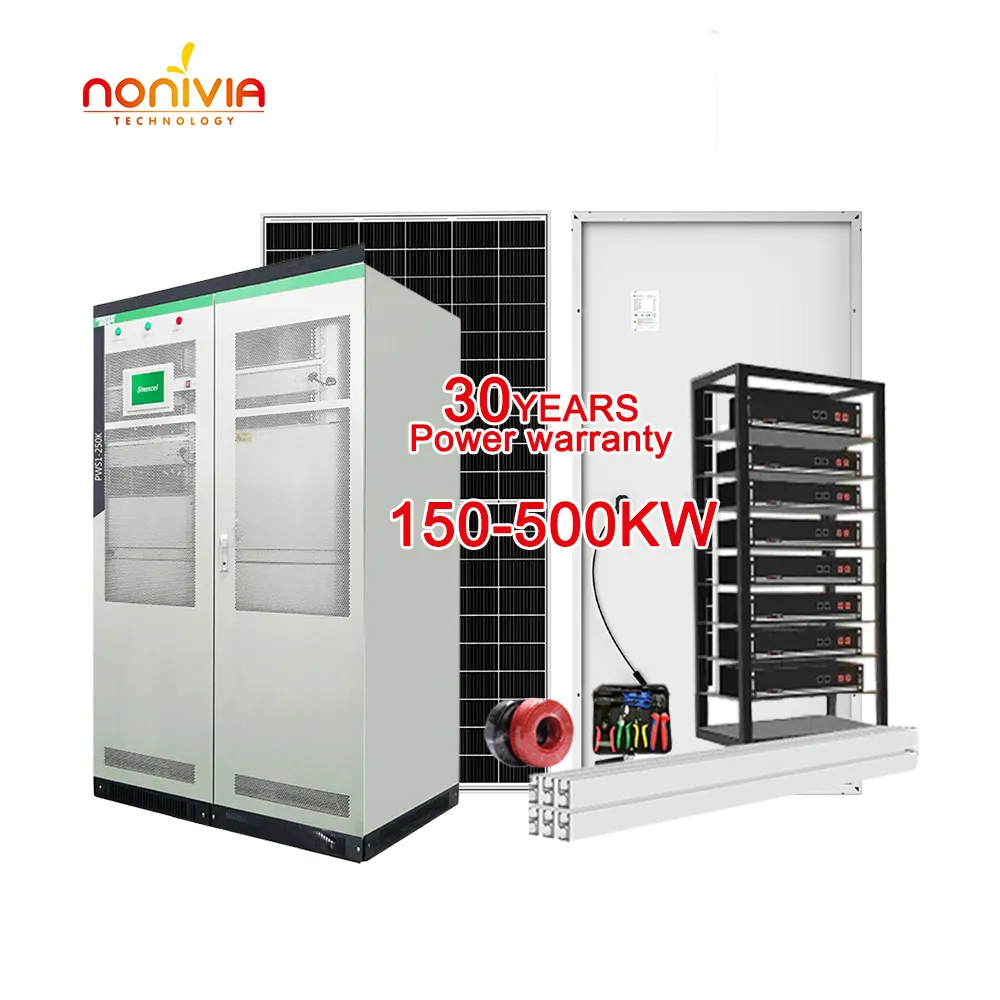 NONIVIA 150kw 200kw 400kw 500kw cina a buon mercato stand alone industriale solare ed elettrico sistemi energetici set completo di costi di spedizione