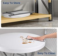 Table de bar pliante ronde en plastique portable blanc de haute qualité de 110cm pour la fête des événements