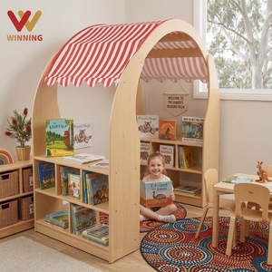Maison de jeu en bois Montessori pour enfants, aire de jeux intérieure en bois naturel, mobilier de maison de jeu éducatif pour la maternelle et la garderie - Product Image 1