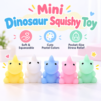 Mini-dinosaures Mochi Squishies en gros, jouets anti-stress souples et colorés en forme d'animaux, idéaux pour les cadeaux