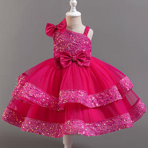 Nouvelle robe de princesse pour enfants, style moelleux, paillettes, maille, anniversaire et première année, banquet, performance - Product Image 6