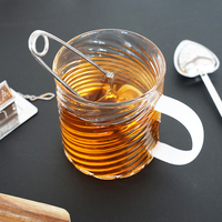 Mug à bière en verre borosilicate transparent avec poignée colorée, résistant à la chaleur, tasse à café ou à thé texturée pour bar, maison, restaurant