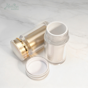 Wadah transparan kapsul botol akrilik dek ganda, 100ml, tutup sekrup, silinder penyimpanan Obat - Product Image 1