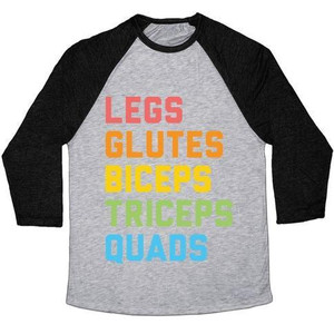 Maglietta da baseball unisex Tri-Blend per fitness LGBTQ: gambe, glutei, bicipiti, tricipiti, quadricipiti - Product Image 4