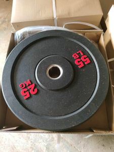 Plaques de poids en caoutchouc personnalisées avec logo pour salle de sport et usage domestique, 5kg/10kg/15kg/20kg/25kg, pour haltères - Product Image 2