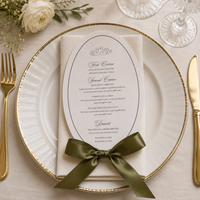 Cartes de menu de mariage personnalisées, menu de réception de mariage imprimé avec des finitions en dentelle de luxe