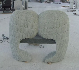 Design américain moderne Bancs commémoratifs en granit noir et sésame blanc <span class=keywords><strong>Pas</strong></span> <span class=keywords><strong>cher</strong></span> en marbre naturel Jardin <span class=keywords><strong>Cimetière</strong></span> Ailes de <span class=keywords><strong>tombe</strong></span> - Product Image 5